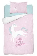 Pościel dla dzieci - Detexpol Pościel bambusowa 90x120 Jednorożec kucyk konik 3272 A różowa unicorn do łóżeczka dwustronna poszewka 40x60 - miniaturka - grafika 1