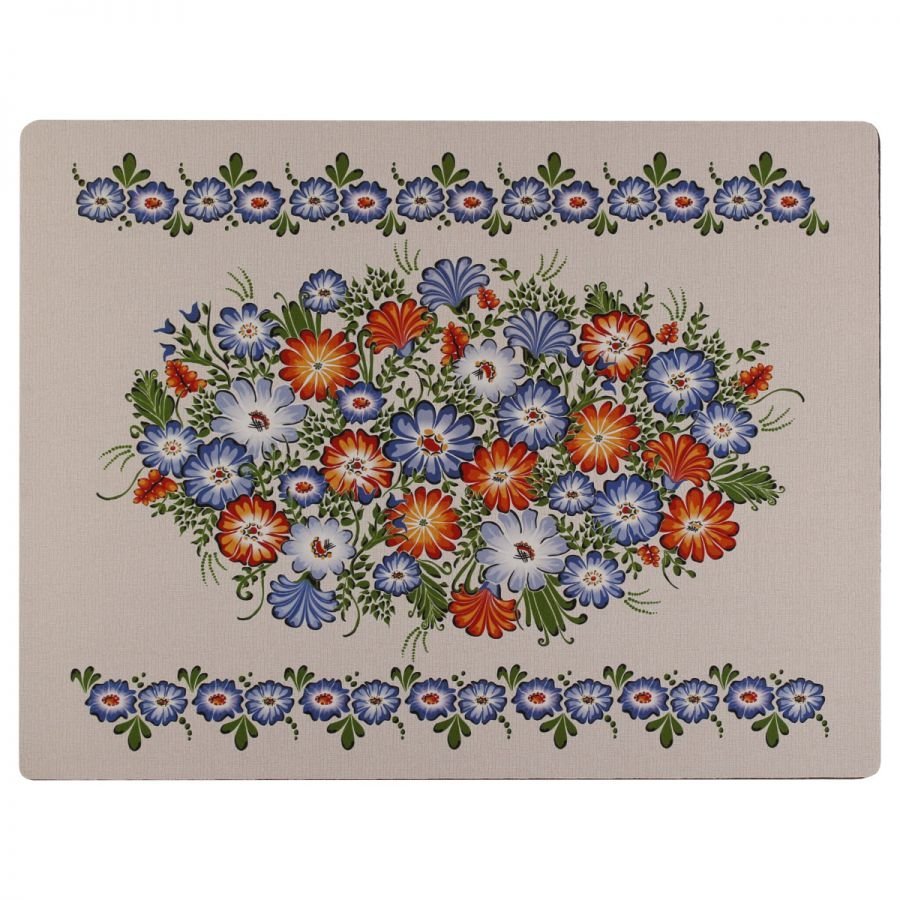 Podkładka pod mysz folk opolski kwiaty lato 48 x 38 cm beżowa