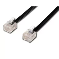 Kable miedziane - NoName Kabel telefoniczny 4-żyłowy RJ11 2m czarny - miniaturka - grafika 1