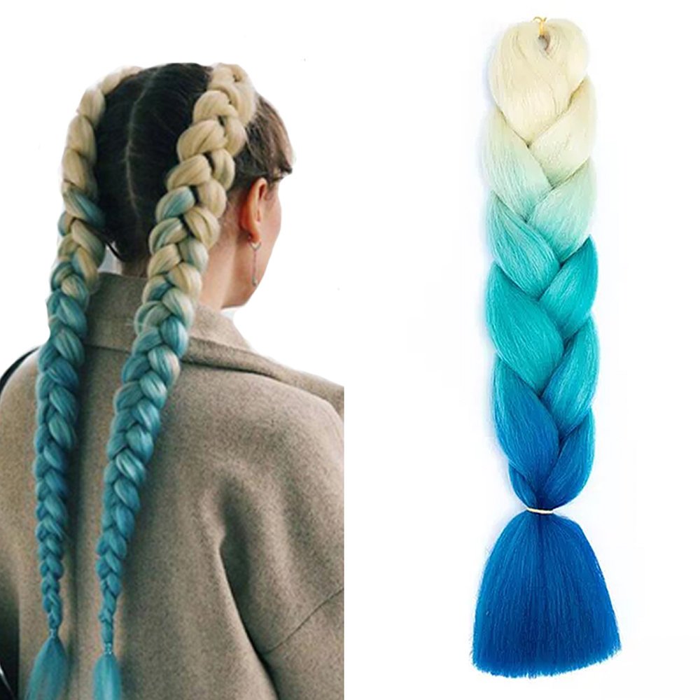 Syntetyczne Włosy Pasma Warkoczyki Ombre 3 Kolory
