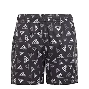 adidas, Logo Print Clx, kostium kąpielowy, czarno-biały, 1213, dla dzieci - Stroje kąpielowe - miniaturka - grafika 1