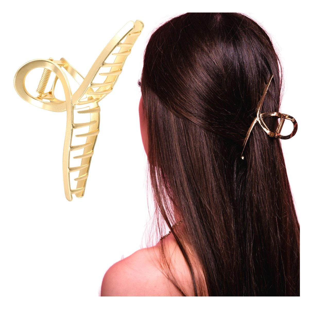 Klamra do Włosów Złota Duża XXL Spinka Francuska Metalowa i Wytrzymała