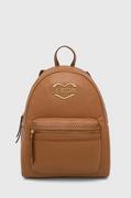 Plecaki - Love Moschino plecak damski kolor beżowy duży gładki JC4054PP1GLD120A - miniaturka - grafika 1