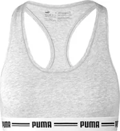 Biustonosze - Stanik damski sportowy Puma Racer Back Top 1P Hang szary 907862 03-XS - miniaturka - grafika 1