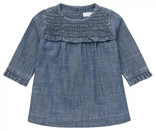 Sukienki - Noppies Baby Dziewczęca sukienka dla dziewczynek Lanexa Long Sleeve sukienka dziecięca, średni niebieski denim P493, 80 - grafika 1