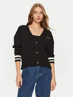 Swetry damskie - Guess Jeans Kardigan W4BR81 Z3HM1 Czarny Regular Fit - miniaturka - grafika 1