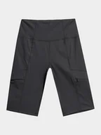 Spodnie sportowe damskie - 4F Legginsy sportowe w kolorze czarnym - miniaturka - grafika 1
