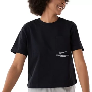 Koszulka Nike NSW Swoosh Top CZ8911-010 - czarna - Koszulki sportowe damskie - miniaturka - grafika 1