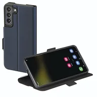 Etui i futerały do telefonów - Hama Etui na telefon komórkowy Samsung Galaxy S22+ (5G) (etui ochronne z przegródką na karty, składane etui do Samsung S22 z zapięciem magnetycznym i funkcją stojaka), ciemnoniebieskie - miniaturka - grafika 1