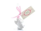 Gadżety na imprezę - Aniołek gipsowy z różową kokardką - 1 szt. - miniaturka - grafika 1