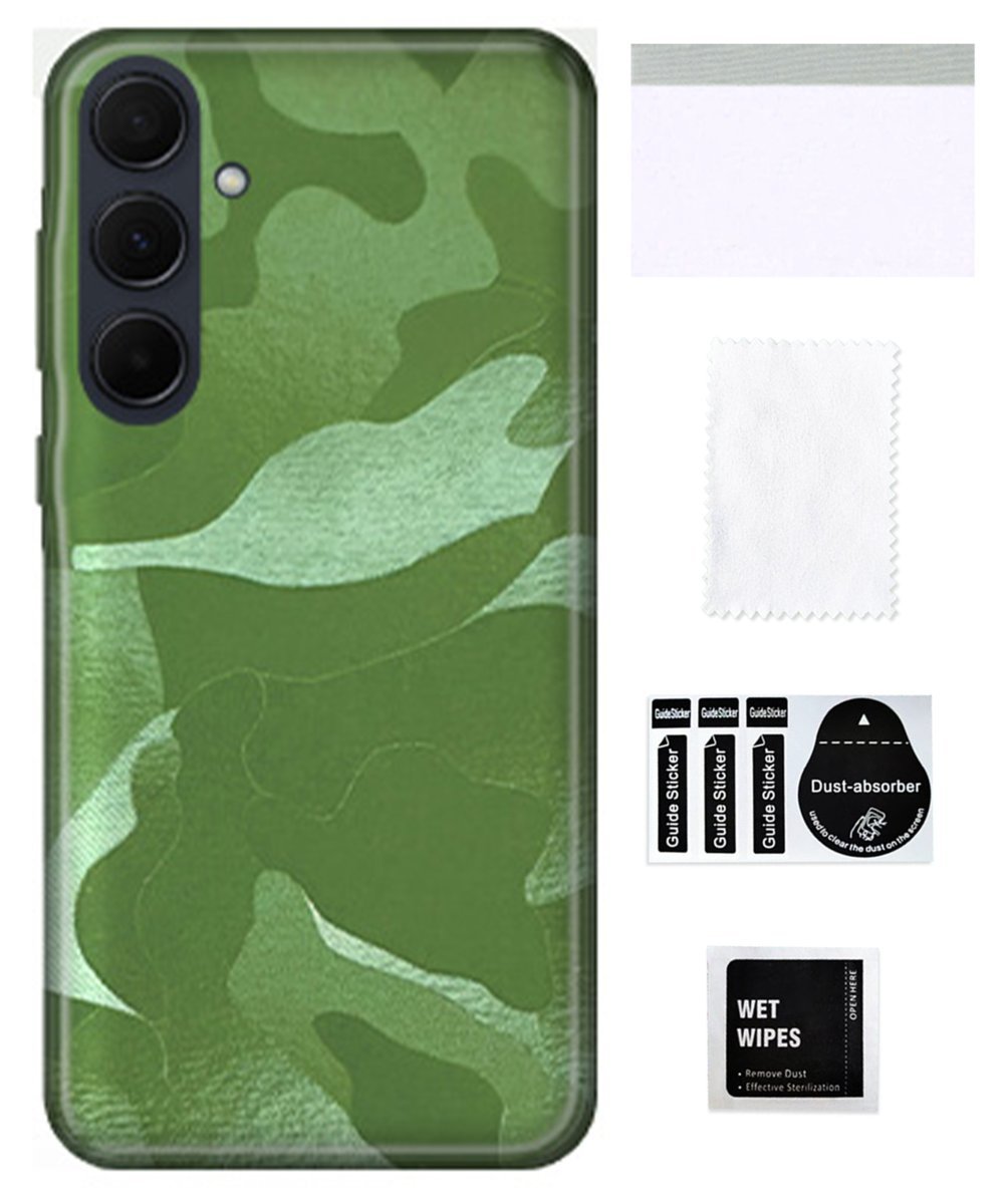 Folia ochronna do SAMSUNG GALAXY A35 na tył moro zielony skórka trwała TPU