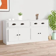 Szafki do salonu - vidaXL Szafki, 2 szt., białe, materiał drewnopochodny - miniaturka - grafika 1