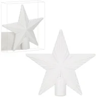 Ozdoby bożonarodzeniowe - Springos Czubek na choinkę gwiazda 21 cm szpic brokatowy ozdoba świąteczna biały UNIWERSALNY - miniaturka - grafika 1