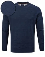 Swetry męskie - Elegancki SWETER Męski Klasyczny GRANATOWY Bawełniany L Pako Jeans - miniaturka - grafika 1