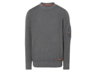 Swetry męskie - LIVERGY® Sweter męski dzianinowy z bawełną (Szary, L (52/54)) - miniaturka - grafika 1