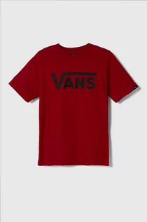 Koszulki dla dziewczynek - Vans t-shirt bawełniany dziecięcy kolor czerwony z nadrukiem - grafika 1