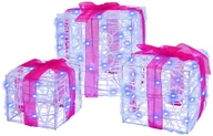 Ozdoby bożonarodzeniowe - vidaXL Pudełko Prezentowe 3 pcs Niebieski 20 x 20 x 20 cm Akryl - miniaturka - grafika 1