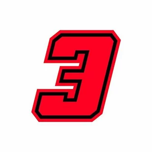 4R Quattroerre.it 13393 numer wyścigowy 3 Moto GP, neonowy czerwony, 10 x 10 cm - Akcesoria motocyklowe - miniaturka - grafika 1