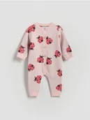 Komplety dla niemowląt - Reserved - Dzianinowy pajacyk z wiskozą - pastelowy róż - miniaturka - grafika 1