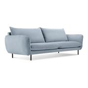 Sofy i kanapy - Jasnoniebieska aksamitna sofa 200 cm Vienna – Cosmopolitan Design - miniaturka - grafika 1