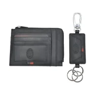 Etui na dokumenty i karty - Ac Milan, Zestaw etui na karty kredytowe i brelok w 100% ze skóry - MILAN 143443 męski, standardowy, czarne, Standard - miniaturka - grafika 1