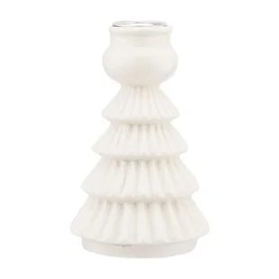 Świecznik porcelanowy choinka 11,8 x 7,5 x 7,5 cm biały - Świeczniki - miniaturka - grafika 1