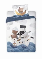 Pościel dla dzieci - Pościel Dziecięca Do Łóżeczka 100x135 Przytulaki Miś Na Łódce 025 - miniaturka - grafika 1