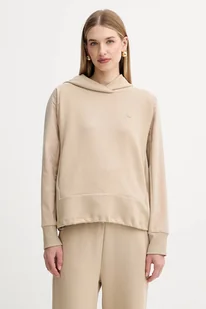 BOSS bluza damska kolor beżowy z kapturem gładka 50553638 - Bluzy damskie - miniaturka - grafika 1