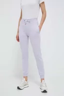 Spodnie damskie - Rossignol spodnie dresowe bawełniane kolor fioletowy gładkie - miniaturka - grafika 1