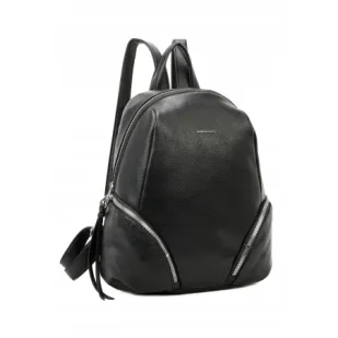 Stylowy Miejski Plecak Damski LUIGISANTO Czarny - Plecaki Stylowy Miejski Plecak Damski LUIGISANTO Czarny - Plecaki - miniaturka - grafika 1