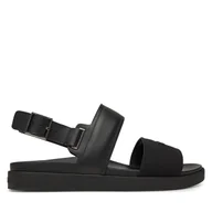 Sandały męskie - Sandały Calvin Klein Back Strap W/ Buckle Logo HM0HM01742 Czarny - miniaturka - grafika 1