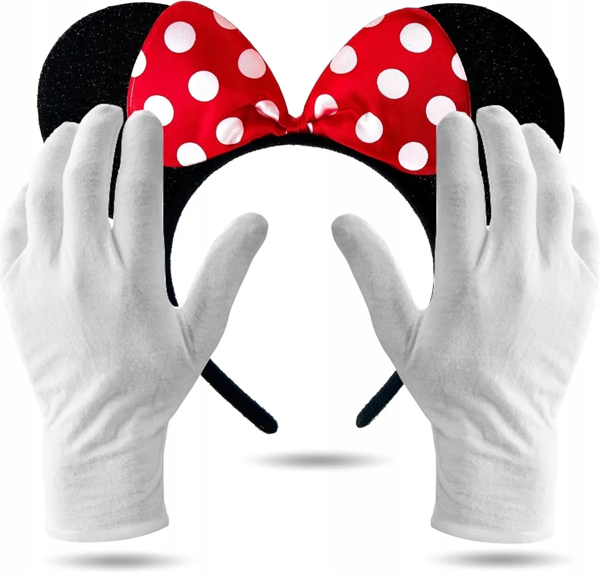 Opaska z uszami Minnie i rękawiczki karnawałowe zestaw
