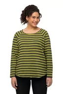 Koszulki i topy damskie - Ulla Popken Damska koszulka w paski, klasyczna koszulka, asfaltowy, 54/56 - miniaturka - grafika 1