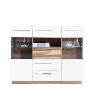 Kredensy - Kredens MN5 Monsun Meblar Czarny / Orzech Baltimore - miniaturka - grafika 1