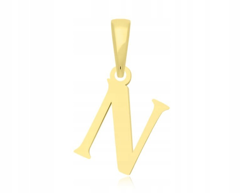 Złota Literka N 585 Zawieszka Gładka Damska Na Łańcuszek