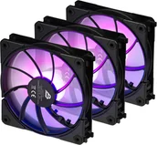 Wentylatory komputerowe - Wentylator Blackstorm Luna UF120 ARGB PWM Reverse fan pack, black, 120 mm, 3 pcs UF-B-REV-3PACK - miniaturka - grafika 1