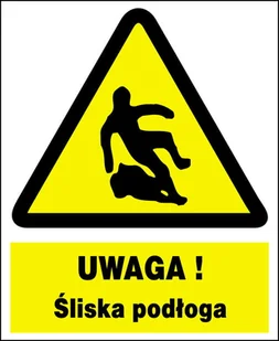 Zoo-12 - Uwaga ! Śliska Podłoga - Znak Tablica - Akcesoria BHP - miniaturka - grafika 1