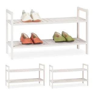 relaxdays 3 x stojak na buty sztaplowany biały - Szafki na buty - miniaturka - grafika 1