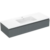 Szafki łazienkowe - Mexen Rivel szafka łazienkowa 120 cm z umywalką Otis, 1 szuflada, ryflowana , grafit mat/biała mat - 91A20-12023-1-BF66-W18M0 - miniaturka - grafika 1