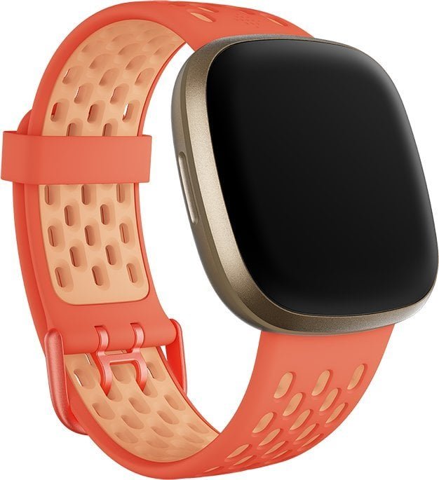 Fitbit Fitbit FB174SBCRPKL, Band, Smartwatch, Orange, Pink, Fitbit, Sense & Versa 3, Aluminium, Silicone