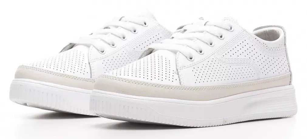 Skórzane buty sportowe damskie Sergio Leone DSP020BIBE białe 39