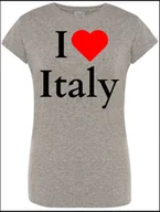 Koszulki i topy damskie - T-Shirt damski I Love Italy Kocham Włochy Prezent M - miniaturka - grafika 1