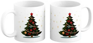 Kubek pod Choinkę Choinka z gwiazdkami Prezent na Mikołaja na Święta - Gadżety dla niej i dla niego - miniaturka - grafika 1