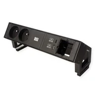 Gniazdka elektryczne - BACHMANN DESK2 2xUTE 1xUSB A/C 22W 1xCM 0.2m GST18 RAL9005 - miniaturka - grafika 1