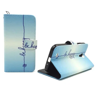 Etui na telefon komórkowy Samsung Galaxy S4 z napisem Be Happy Blue - Etui i futerały do telefonów - miniaturka - grafika 1