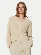 Swetry damskie - Marc O'Polo Kardigan 406 6059 61259 Beżowy Regular Fit - miniaturka - grafika 1