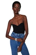 Body - Trendyol Damskie body z dzianiny, Czarny, 62 - miniaturka - grafika 1