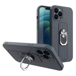 Ring Case silikonowe etui z uchwytem na palec i podstawką do Xiaomi Redmi Note 10 / Redmi Note 10S ciemnoniebieski - Etui i futerały do telefonów - miniaturka - grafika 1