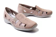 Półbuty damskie - RIEKER 41385-60 beige, półbuty damskie - Rieker - miniaturka - grafika 1
