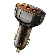 Ładowarki samochodowe - Ładowarka samochodowa Mcdodo CC-2300, 2xUSB + USB-C, z wyświetlaczem, 100W (czarna) - miniaturka - grafika 1